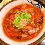 皮まで愛して！根菜のオイスターあんかけ煮麺